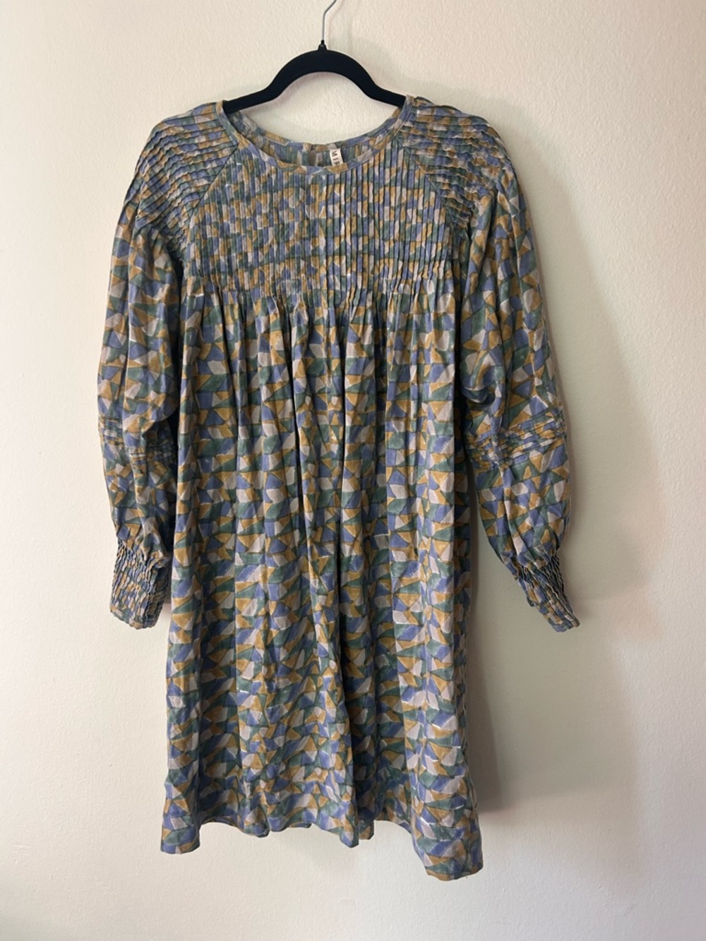 Mirth Kerala Geometric Cotton Midi Dress Boho Resort Prairie Cottagecore Coastal